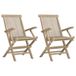 VidaXL Chaise de jardin terrasse teck gris pliable 2 pièces 56x61x89 cm teck massif