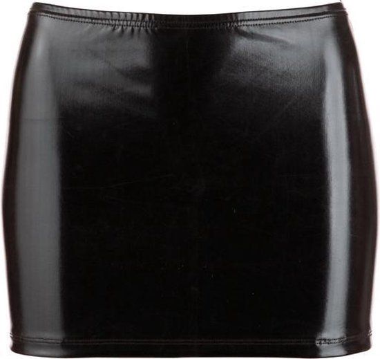 Cottelli Collection Wetlook Mini Rokje - Zwart Xtra Small