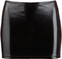 Cottelli Collection Wetlook Mini Rokje - Zwart Xtra Small