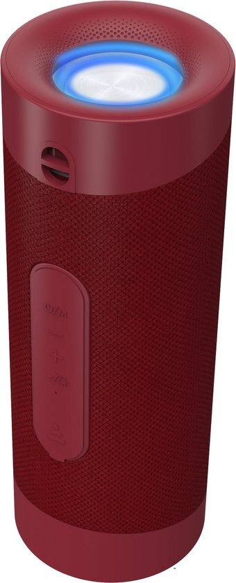 Denver BTV-208 - Bluetooth speaker - portable - LED licht - USB input - SD kaart input - Handsfree functie - Rood rood