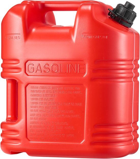 VEVOR Brandstofjerrycan, 19 L, Benzinejerrycan Met Schenktuit en Transparante Schaalverdeling, Rood