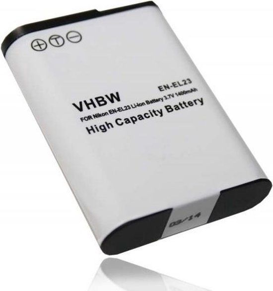 VHBW Camera Accu Compatibel met Nikon EN-EL23 - 1400 mAh