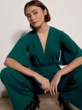 Apricot Jumpsuit met rechte pijpen van jerseycrêpe - Pine Green - S