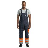 Mascot Safe Supreme salopette américaine avec poches genoux 15669-860 - bleu marine foncé/orange fluo - C44 - 82