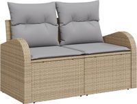 vidaXL Tuinbank Set 3-delig Beige/Lichtgrijs Polyrattan