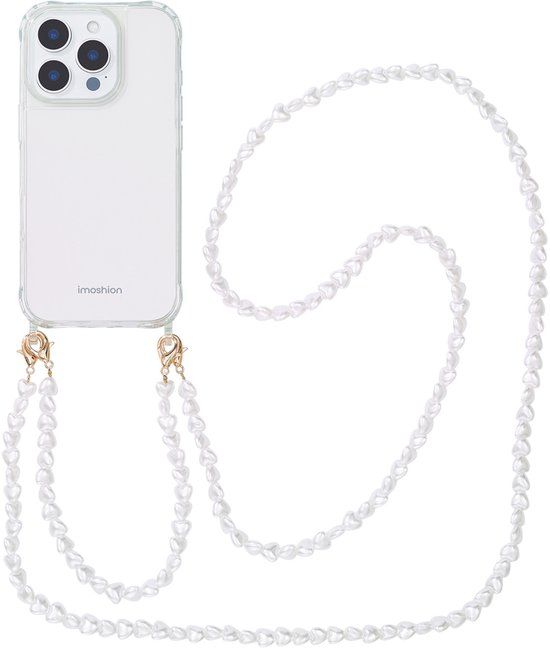 imoshion Backcover met koord + armband voor de Apple iPhone 16 Pro - Parels Hartjes