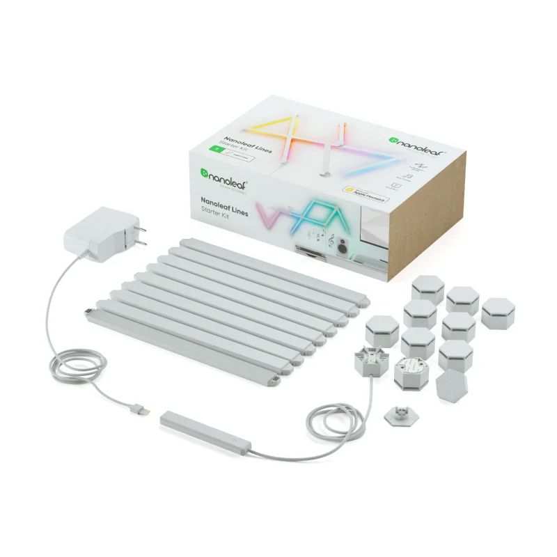 Nanoleaf Lines 60 Degrees Starterkit - Slimme Verlichting - 9 RGB LED Light Bars - Siri, Google, Alexa Compatibel