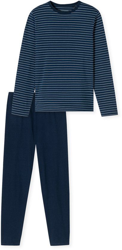 Schiesser Pyjama lang Casual Essentials - Pyjamaset Heren - admiral