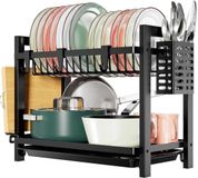 Merkloos / Sans marque Afdruiprek Zwart - Keukenrek Houders - Keuken Organiseren - Roestvrij Staal - 435 x 245 cm - Zwart