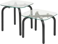ATMOSPHERA CREATEUR D'INTERIEUR Set van 2 in elkaar schuifbare salontafels van gehard glas HECATE