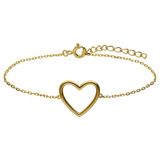 Lucardi - Dames Zilveren goldplated armband - Armband - 925 Zilver - Goudkleurig - 19 cm