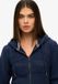 Superdry Athletic Essentials korte tonal hoodie met rits dames - Rits - Katoen - Blauw - Maat 44