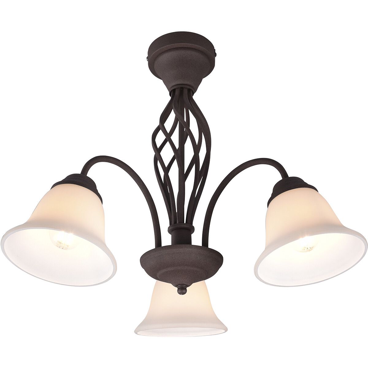 BES LED Trion Rustina Plafondspot - E14 - 3-lichts - Rond - Roestkleur - Aluminium - 55cm