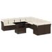 VidaXL Loungeset 11-delig avec coussins, poly rotin, marron