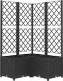 vidaXL Plantenbak met latwerk - Zwart - 80x80x136 cm