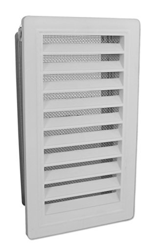 Upmann 50162 ventilatierooster kunstst. 10x21cm. Inbouwframe en flie. wit, M, 21M