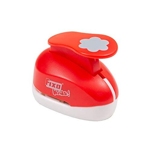 Fixo Punch met vormen - Bloem - Rood - Groot
