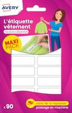 AVERY - Zak met 90 zelfklevende kledinglabels, formaat 45 x 13 mm