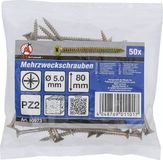 BGS Multischroeven - kruiskop PZ2 - 5,0 x 80 mm - 50 stuks