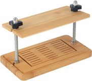 Merkloos Relaxdays Tofu pers bamboe RVS vegan persvorm met opvangschaal, 17,5 x 25,5 x 14 cm, natuur