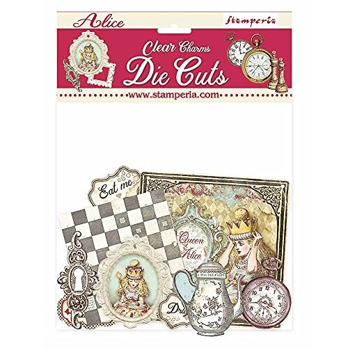 Stamperia International Clear Die Cuts-Alice Charms, Diverse, Tas