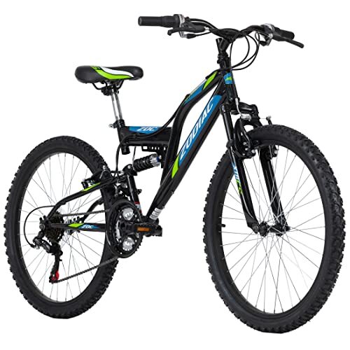 KS CYCLING Kindermountainbike Fully 24" Zodiac zwart-groen RH 38 cm