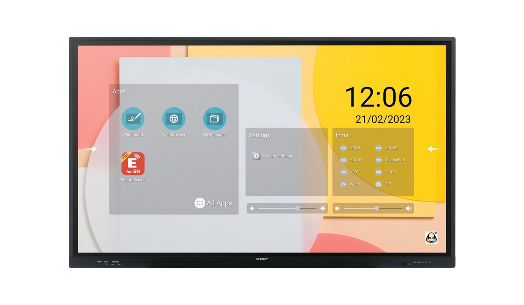 Sharp PN-LC752 Digitale signage flatscreen 190,5 cm (75") LCD Wifi 450 cd/m² 4K Ultra HD Zwart Touchscreen