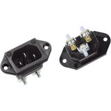Bachmann C14 stroomstekker | inbouw | schroefaansluiting | zwart