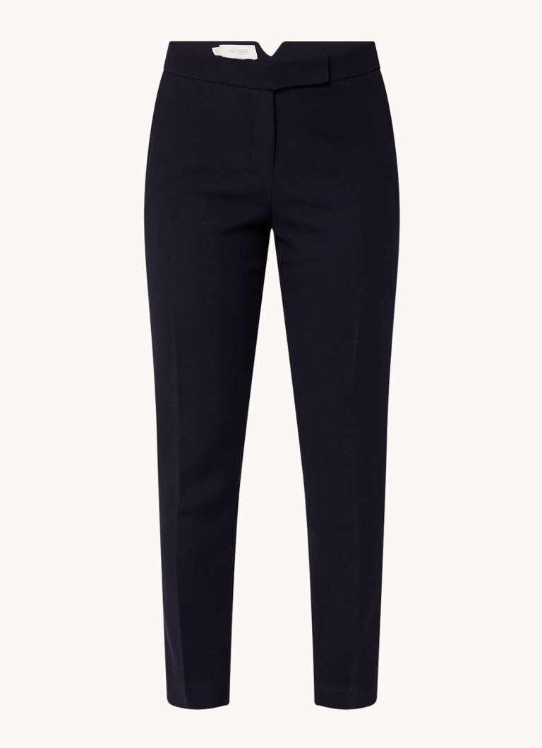 Hobbs Hobbs Mia mid waist tapered fit pantalon met structuur en steekzakken