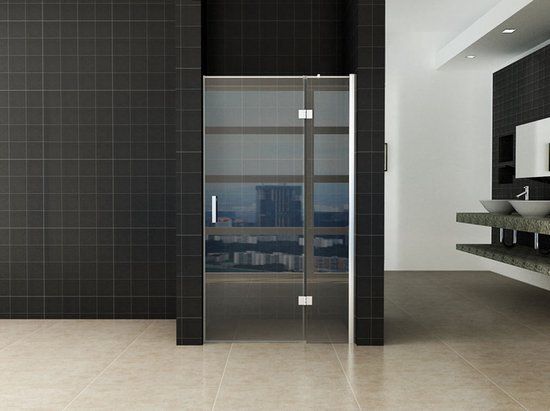Wiesbaden Miami Nisdeur Draaideur met Vaste Wand 80x200cm - Helder Glas - Chroom Profiel