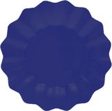 Givi Italia Feestbordjes - schulprand - 8x - marine blauw - rond - papier/karton - 27cm - duurzaam - wegwerpbordjes - kinderfeestje