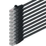 1aTTack.de CAT.6 CAT6 Ethernet LAN-netwerkkabel 1000 Mbit/s patchkabel, 0,25 m, zwart, 10 stuks