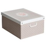Kanguru COLLECTION POIS STIPPEN Decoratieve Kartonnen Opbergdoos met Handgrepen en deksel, Multi-Colour, maat 50 x 39 x 24 cm