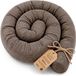 ASE Spolka Akcyjna Zijslaper kussen Lichaamskussen 150 cm Corduroy - Lang kussen bed rol slaapkussen nek rol Decoratie voor kinderkamer Oeko-Tex certificaat Bruin B