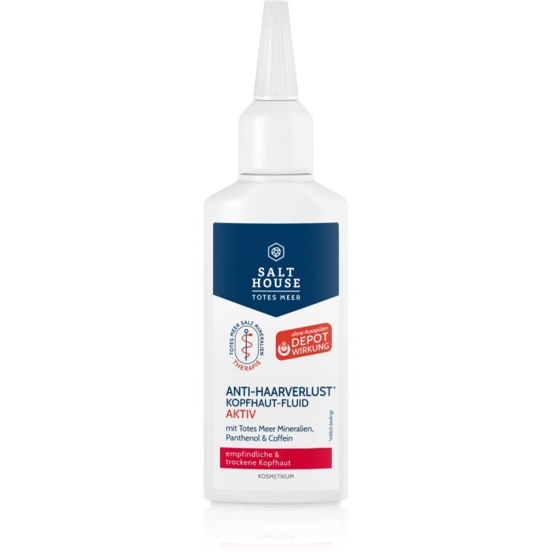 Salthouse Dode Zee therapie, anti-haaruitval, hoofdhuid, fluid actief, met cafeïne en urea, voor erfelijk bepaald haarverlies, 75 ml