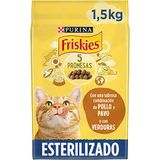 Friskies Purina Kattenvoer, Gesteriliseerd, Volwassenen, met Kalkoen en Groenten, 6 zakjes à 1,5 kg