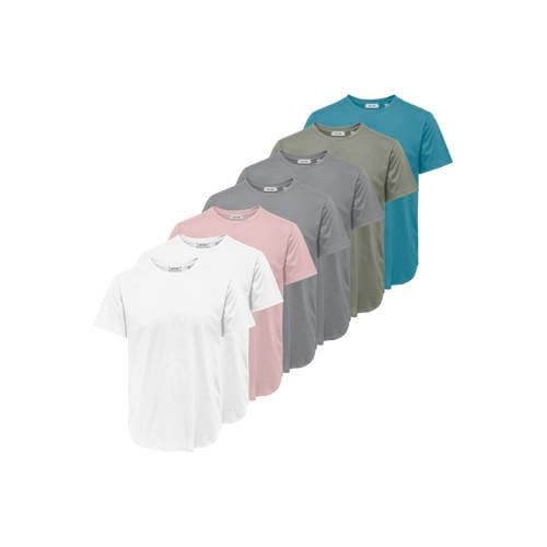 ONLY&SONS Heren T-shirts 7-pack L Katoen/Polyester Wit