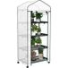 Serre de jardin Mini serre abri de plantes châssis froid 4 étagères 69 x 50 x 165 cm blanc