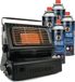 Eurocatch Poêle à gaz et cuisinière en 1 - Incl. 4 bouteilles de gaz butane - Chauffage - Poêle - Chauffage de terrasse - Poêle à gaz de camping - Chauffage à gaz - Réglable - Portable