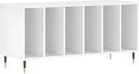 vidaXL Platenkast 100x38x48 cm bewerkt hout wit