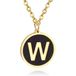 Cilla Jewels Lookinggoodtoday Goudkleurige Dames Schakelketting met Zwarte Kettinghanger Letter W