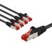 goobay 65975 CAT6 netwerkkabel in 5-delige set/patchkabel afgeschermd S/FTP/CU Ethernet-kabel, PiMF, LSZH/Cat 6 kabel met 10 Gbits/zwart/5x 2m