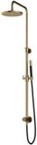 Hotbath Cobber - Stortdoucheset - 200 mm Hoofddouche - 360 mm Hartafstand - Glijstang - Staafmodel Handdouche - Geborsteld Messing - Opbouw - 1/2 Inch