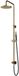 Hotbath Cobber - Stortdoucheset - 200 mm Hoofddouche - 360 mm Hartafstand - Glijstang - Staafmodel Handdouche - Geborsteld Messing - Opbouw - 1/2 Inch