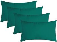 Stof Textile sierkussen Nelson - 4x - emerald groen - 30 x 50 cm