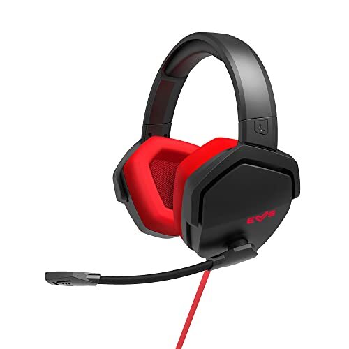 Energy Sistem ES Gaming Headset ESG 4 Surround 7.1 netwerk (LED-licht, 7.1 surround sound, lederen cirkelkussen), rood