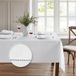 Elrene Home Fashions Alison Hemstitch Border Fabric Tafelkleed, 152 x 259 cm Rechthoek, Wit