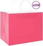 VidaXL Papieren zakken 250 st met hengsels 32x22x24 cm roze
