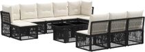 vidaXL Tuinbank Set Zwart Polyrattan
