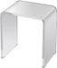 Table d'appoint sans marque en acrylique, forme en C, transparent